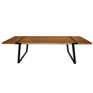 Ciemny drewniany stół z czarną konstrukcją Canett Gigant, 240 cm