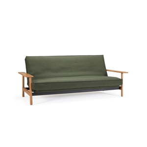 Ciemnozielona rozkładana sofa ze zdejmowanym obiciem Innovation Balder Twist Dark Green, 97x230 cm