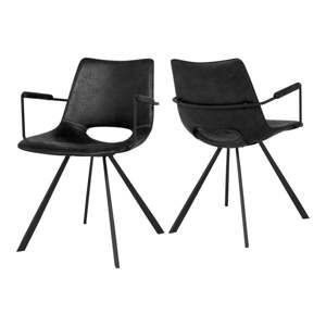 Czarne krzesło z podłokietnikami Canett Coronas