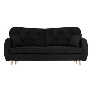 Czarna rozkładana sofa 3-osobowa ze schowkiem Mazzini Sofas Orchid