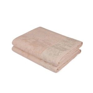 Zestaw 2 brązowych ręczników z czystej bawełny Coco, 90x150 cm