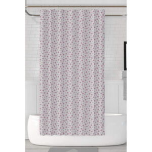 Biało-różowa zasłona prysznicowa – Mila Home