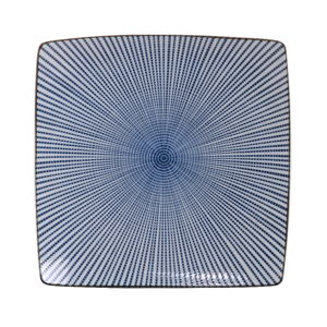Niebieski porcelanowy talerz Tokyo Design Studio Yoko, 22x22 cm