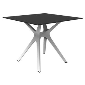 Stół z białymi nogami i czarnym blatem odpowiedni na zewnątrz Resol Vela, 90x90 cm