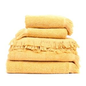 Zestaw 6 żółtych ręczników i 2 ręczników kąpielowych Casa Di Bassi Sun