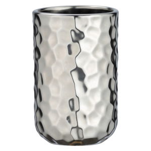 Ceramiczny kubek na szczoteczki w kolorze srebra Wenko Lunas