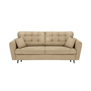 Beżowa 3-osobowa sofa rozkładana ze schowkiem Cosmopolitan Design Lyon