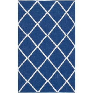 Niebieski wełniany dywan Safavieh Fes, 121x76 cm