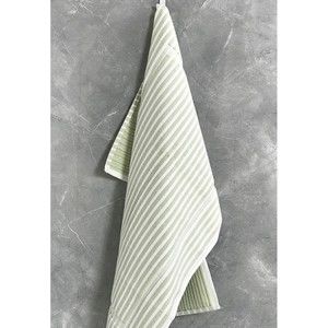 Zielono-biały bawełniany dywanik łazienkowy My Home Plus Peace, 50x85 cm