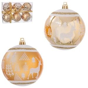 Zestaw 6 ozdób świątecznych w kolorze złota Unimasa Reindeer
