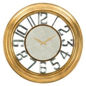 Żelazny zegar ścienny w złotym kolorze Mauro Ferretti Ver