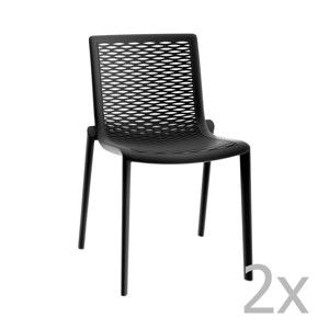 Zestaw 2 czarnych krzeseł ogrodowych Resol Net-Kat