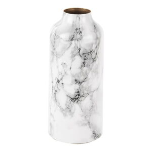 Biało-czarny żelazny wazon PT LIVING Marble, wys. 20 cm