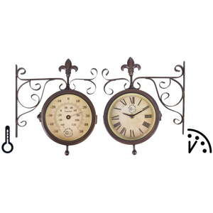 Zegar ścienny z termometrem Esschert Design Rustic