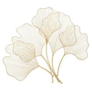 Dekoracja ścienna w złotym kolorze Mauro Ferretti Glam Leaf, 69x62 cm