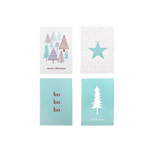 Zestaw 4 kartek świątecznych Bloomingville Christmas