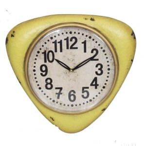 Żółty zegar ścienny Antic Line Yellow Vintage
