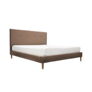 Jasnobrązowe łóżko z naturalnymi nogami Vivonita Kent, 160x200 cm