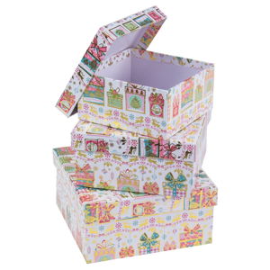 Zestaw 3 kwadratowych pudełek kartonowych Unimasa Gift, 16,5 x 16,5 cm