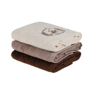 Zestaw 3 brązowych ręczników do rąk, 90x50 cm