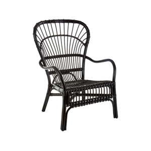 Czarne krzesło wypoczynkowe z rattanu Premier Housewares Havana