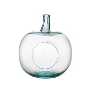 Osłonka szklana na sukulenty w kształcie jabłka ze szkła z recyklingu Ego Dekor, wys. 17 cm