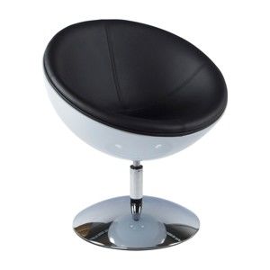 Czarny-biały fotel obrotowy Kokoon Sphere