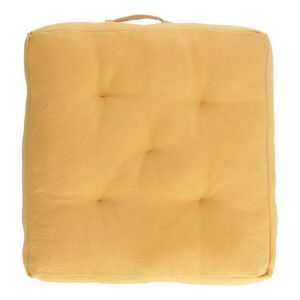 Żółta bawełniana poduszka na krzesło Kave Home Sarit, 60x60 cm