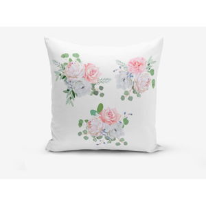 Poszewka na poduszkę z domieszką bawełny Minimalist Cushion Covers Three Soft Flowers, 45x45 cm