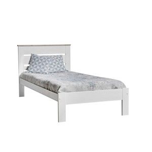Białe łóżko 1-osobowe z litego drewna sosnowego Marckeric Jade, 90x190 cm