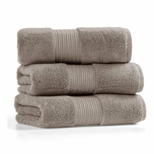 Zestaw 3 jasnobrązowych bawełnianych ręczników Foutastic Chicago, 50x90 cm
