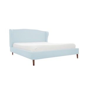 Pastelowo niebieskie łóżko z naturalnymi nogami Vivonita Windsor, 160x200 cm