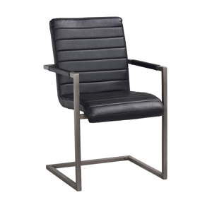 Czarne krzesło z czarnymi metalowymi nogami Rowico Clive