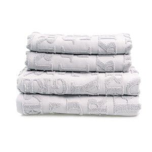 Zestaw 4 szarych ręczników z bawełny Casa Di Bassi Typo