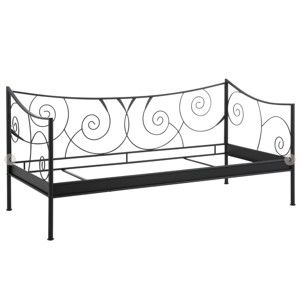 Czarne łóżko metalowe Støraa Isabelle, 90x200 cm