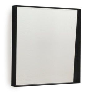 Czarne lustro ścienne Geese Thin, 40x40 cm
