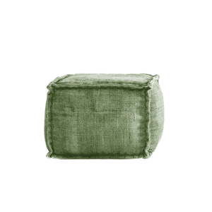Zielony puf Linen Couture Squared, 60x60 cm