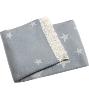 Niebieski koc z domieszką bawełny Euromant Stars, 140x180 cm