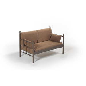 Brązowa 2-osobowa sofa ogrodowa s hnědou konstrukcí Lalas DK, 76x149 cm