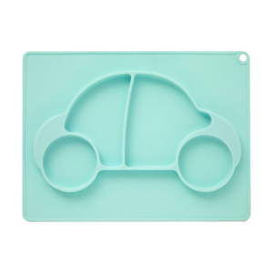 Niebieski silikonowy talerz dla dzieci z motywem auta Premier Housewares Zing Food