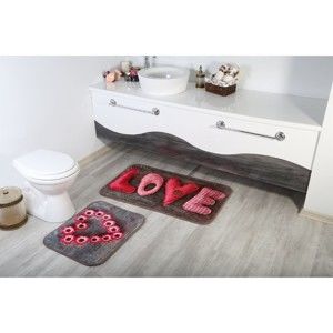 Komplet 2 dywaników łazienkowych Aksu Love