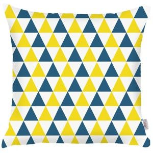 Niebiesko-żółta poszewka na poduszkę Mike & Co. NEW YORK Triangles, 43x43 cm