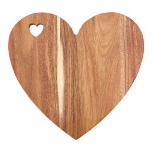 Deska w kształcie serca z drewna akacjowego z różowym brzegiem Premier Housewares, 30x28 cm