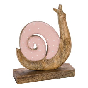 Drewniana dekoracja wielkanocna z różowymi elementami Ego Dekor Snail