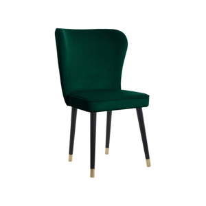 Zielone krzesło z detalami w złotym kolorze JohnsonStyle Odette French Velvet