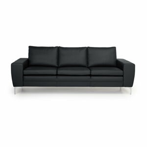 Czarna sofa skórzana Scandic Twigo, 227 cm