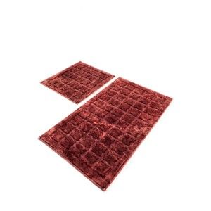 Zestaw 2 czerwonych bawełnianych dywaników łazienkowych Confetti Bathmats Jean Dusty Rose