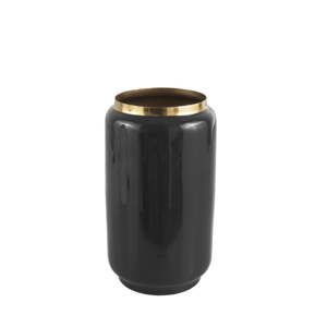 Czarny wazon z detalem w złotej barwie PT LIVING Flare, wys. 25 cm