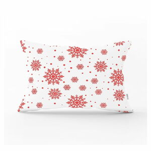 Świąteczna poszewka na poduszkę Minimalist Cushion Covers Red Snowflakes, 35x55 cm