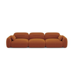 Pomarańczowa aksamitna sofa 320 cm Audrey – Interieurs 86
